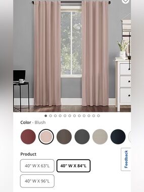 Sun zero blackout curtains faux silk, dusty pink,  4 panels